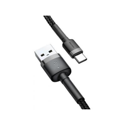 USB - USB-C Cafule 2M czarno-szary