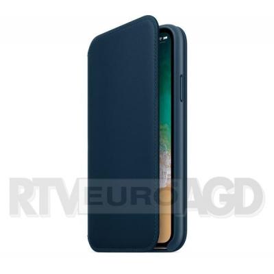 Apple Leather Folio iPhone X MQRW2ZM/A (galaktyczny błękit)