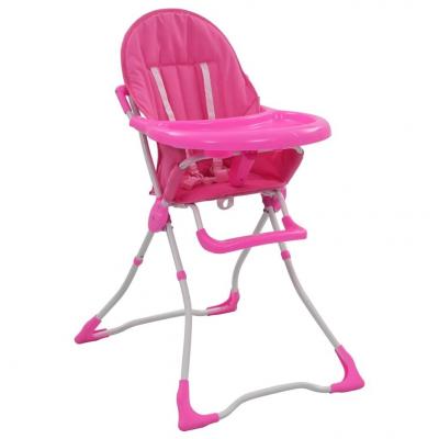 Emaga vidaxl krzesełko do karmienia dzieci, różowo-białe