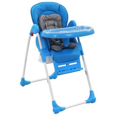 Emaga vidaxl krzesełko do karmienia dzieci, niebiesko-szare