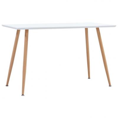 Emaga vidaxl stół do jadalni, kolor biały i dębowy, 120x60x74 cm, mdf