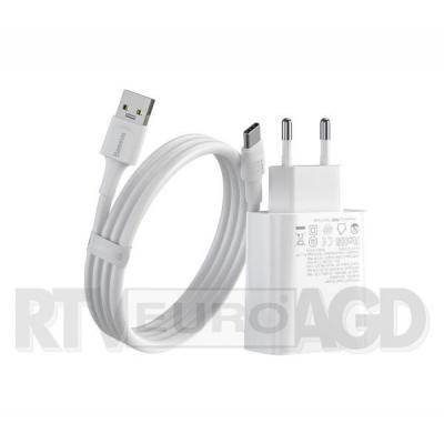 Baseus Speed PPS, USB + USB-C, VOOC, 30W + kabel USB-C 1m 5A (biały)
