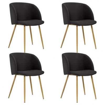 Emaga vidaxl krzesła do jadalni, 4 szt., czarne, tapicerowane tkaniną