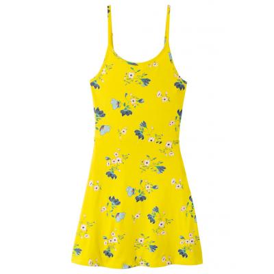 Sukienka shirtowa dziewczęca bonprix żółty cytrynowy w kwiaty