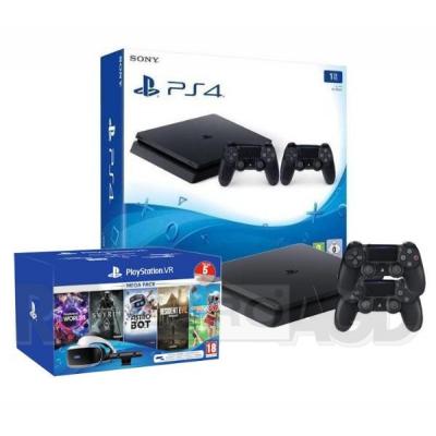 Sony PlayStation 4 Slim 1TB + 2 pady + PlayStation VR Megapack V2