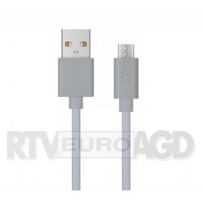 Xqisit Cotton Cable microUSB-USB A (srebrny)