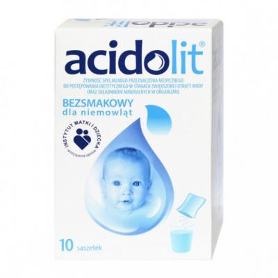 Acidolit, proszek bezsmakowy dla niemowląt, 4,35 g,10 saszetek, KRÓTKA DATA
