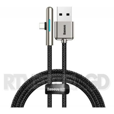 Baseus Kabel kątowy płaski USB-C Iridescent, Huawei SuperCharge, 40W, 2m (czarny)