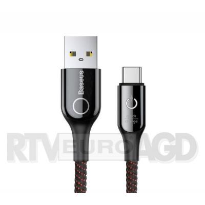 Baseus Kabel USB-C z diodą LED C-shaped QC 3.0 1m (czarny)
