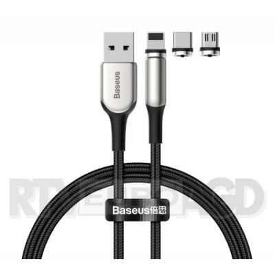 Baseus Kabel magnetyczny USB-C, Micro USB, Lightning Zinc 2A 1m (czarny)