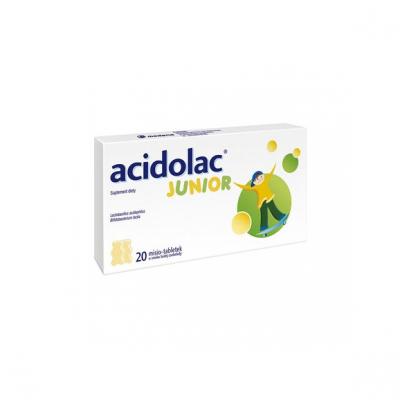 Acidolac Junior, misio-tabletki, o smaku białej czekolady, 20 szt., KRÓTKA DATA - [30.04.2021]