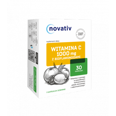 Novativ Witamina C 1000 mg z bioflawonoidami, 30 kaps.
