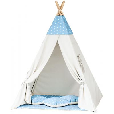 Namiot tipi dla dzieci, bawełna, niebieski, gwiazdki