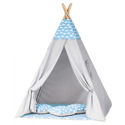 Namiot tipi dla dzieci, niebieski, chmurki