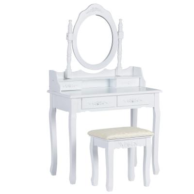 Toaletka kosmetyczna, biurko, duże lustro, stołek, 136 cm