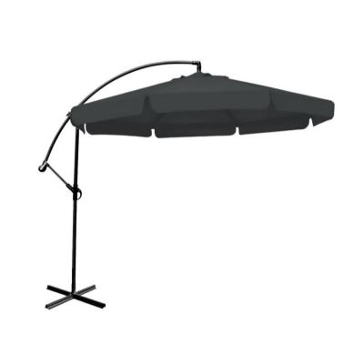 Duży parasol ogrodowy, składany, szary, 300 cm