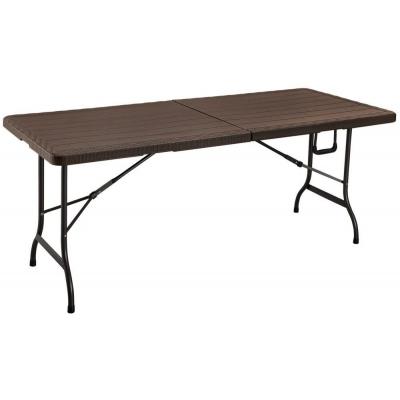 Stół cateringowy, bankietowy, ogrodowy, składany, 180cm,  brązowy