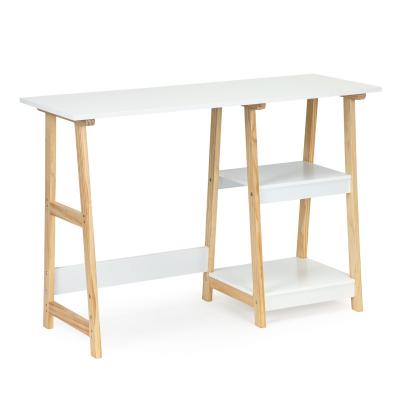 Biurko, stolik do pokoju, dwie półki, białe, 110 cm