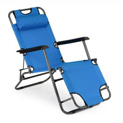 Leżak ogrodowy, plażowy, fotel, niebieski
