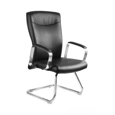 Fotel biurowy, krzesło, Adella Skid, ekoskóra, czarny