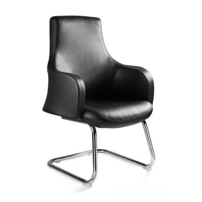 Fotel biurowy, krzesło, Blossom Skid, ekoskóra, czarny