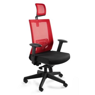 Fotel biurowy, ergonomiczny, Nez, czerwony