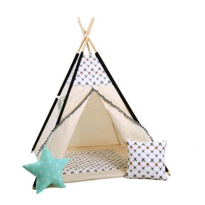 Namiot tipi dla dzieci, bawełna, okienko, poduszka, jelonkowy