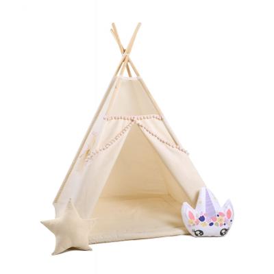 Namiot tipi dla dzieci, bawełna, okienko, jednorożec, kuleczkowa mgiełka