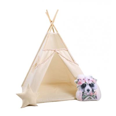 Namiot tipi dla dzieci, bawełna, okienko, szop, kuleczkowa mgiełka