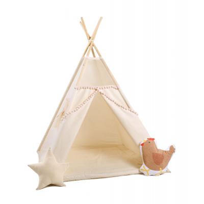 Namiot tipi dla dzieci, bawełna, okienko, kura, kuleczkowa mgiełka