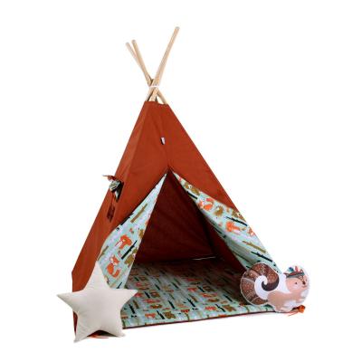 Namiot tipi dla dzieci, bawełna, okienko, wiewiórka, leśny kącik