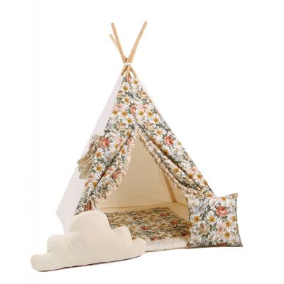 Namiot tipi dla dzieci, bawełna, okienko, poduszka, słodka sielanka