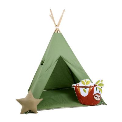 Namiot tipi dla dzieci, bawełna, okienko, leniwiec, zielono mi