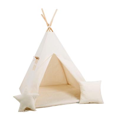 Namiot tipi dla dzieci, bawełna, okienko, poduszka, mleczna kraina