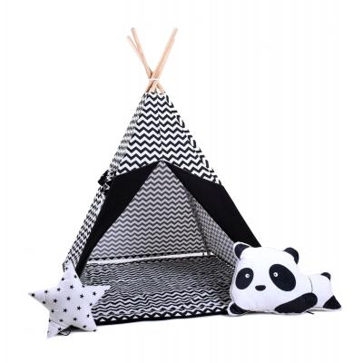 Namiot tipi dla dzieci, bawełna, panda, krucza fala