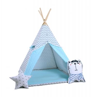 Namiot tipi dla dzieci, bawełna, okienko, bosman, błękitna drzemka