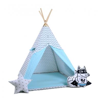 Namiot tipi dla dzieci, bawełna, okienko, bohater, błękitna drzemka