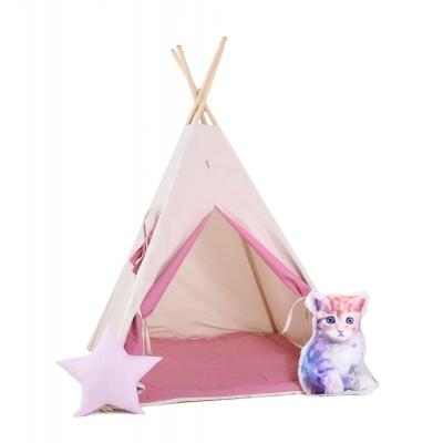 Namiot tipi dla dzieci, bawełna, kotek, królik, gumijagódka