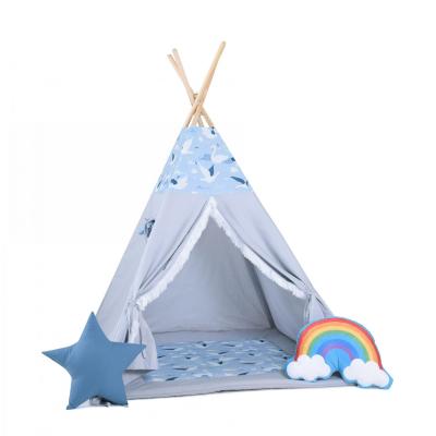 Namiot tipi dla dzieci, bawełna, okienko, tęcza, łabędzi wiatr