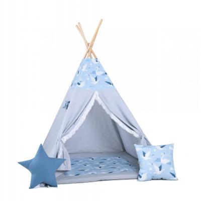 Namiot tipi dla dzieci, bawełna, okienko, poduszka, łabędzi wiatr
