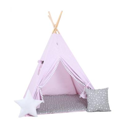 Namiot tipi dla dzieci, bawełna, okienko, poduszka, purpurowe szarości