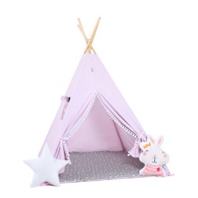 Namiot tipi dla dzieci, bawełna, okienko, królik, purpurowe szarości
