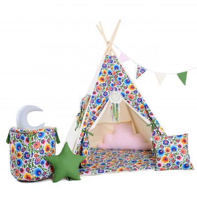 Namiot tipi dla dzieci, bawełna, okienko, mega zestaw, folk& roll