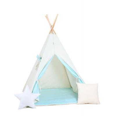 Namiot tipi dla dzieci, bawełna, okienko, poduszka, puszysta chmurka