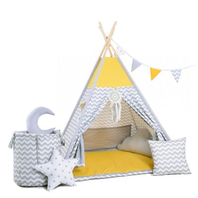 Namiot tipi dla dzieci, bawełna, okienko, mega zestaw, słoneczne fale
