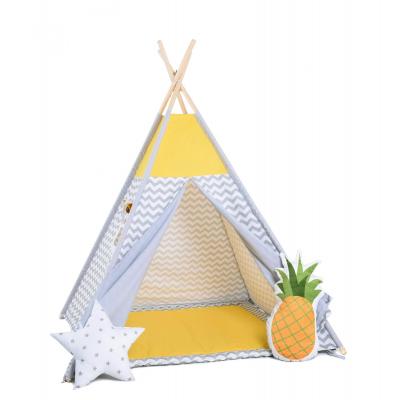 Namiot tipi dla dzieci, bawełna, okienko, ananas, słoneczne fale
