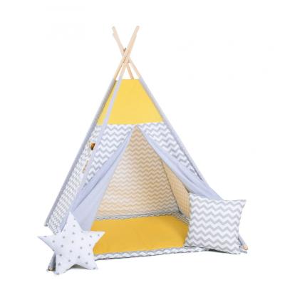 Namiot tipi dla dzieci, bawełna, okienko, poduszka, słoneczne fale