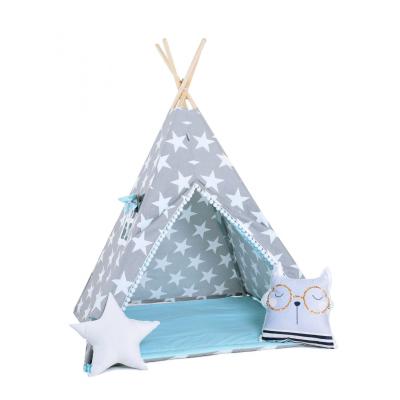 Namiot tipi dla dzieci, bawełna, okienko, kotek, podniebna gwiazdka