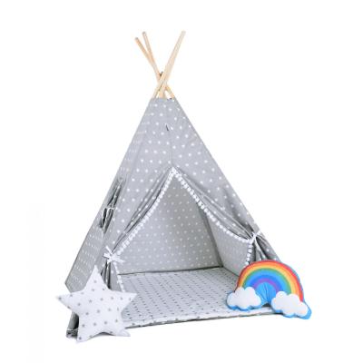 Namiot tipi dla dzieci, bawełna, okienko, tęcza, królicza łapka