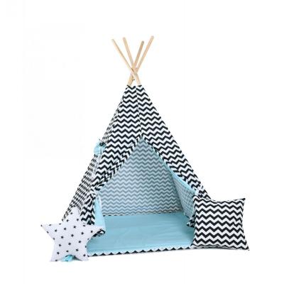 Namiot tipi dla dzieci, bawełna, okienko, poduszka, kreatywne obłoczki